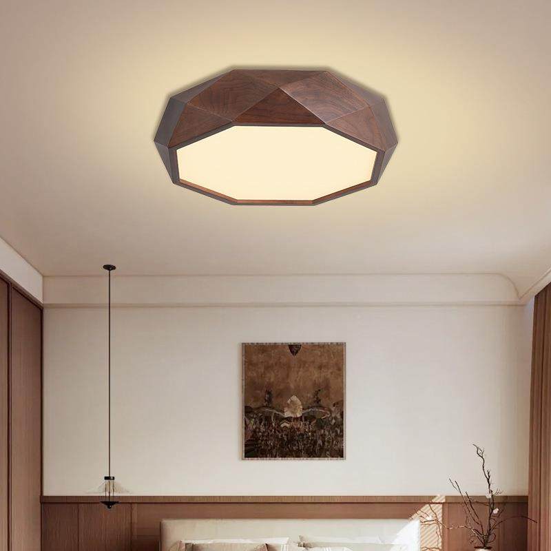 厅195黑桃木卧室灯新新胡中式简约护眼客书房极简实木款吸顶灯具8