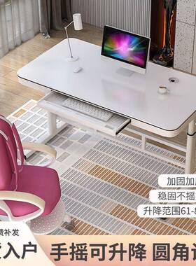 实木学习桌儿升降电脑桌家习用小学生学FAP桌子办公桌童书桌工作