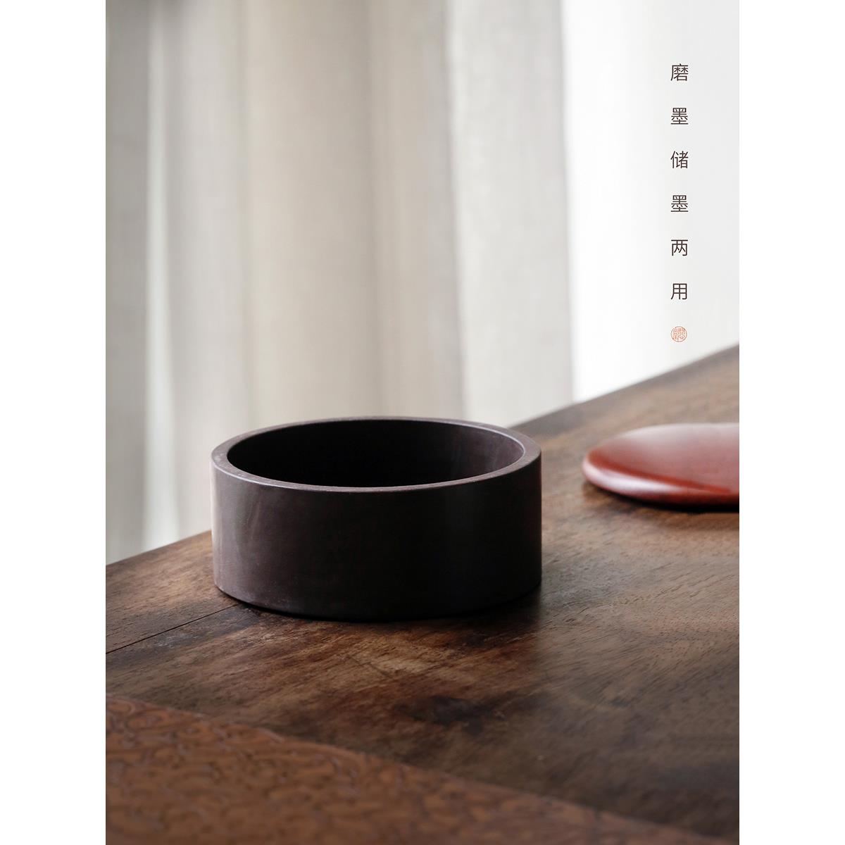 问心堂端砚宋带盖书167法砚练习坑墨池砚池干防墨台初学砚台小楷