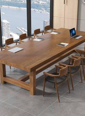 实简木大会议室桌长条桌型TOY约现代电脑办公桌会议多人洽谈桌椅