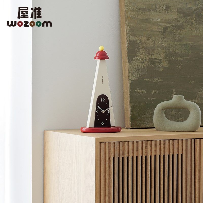WOZOOM屋准侘寂风家居创意时钟摆件入户玄关摆台式钟表桌面装饰品