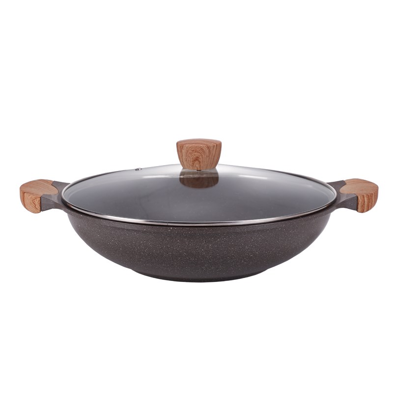 麦饭石汤锅美蛙鱼头三汁焖锅炖锅干锅铝合金炒锅水煮鱼火锅电磁炉