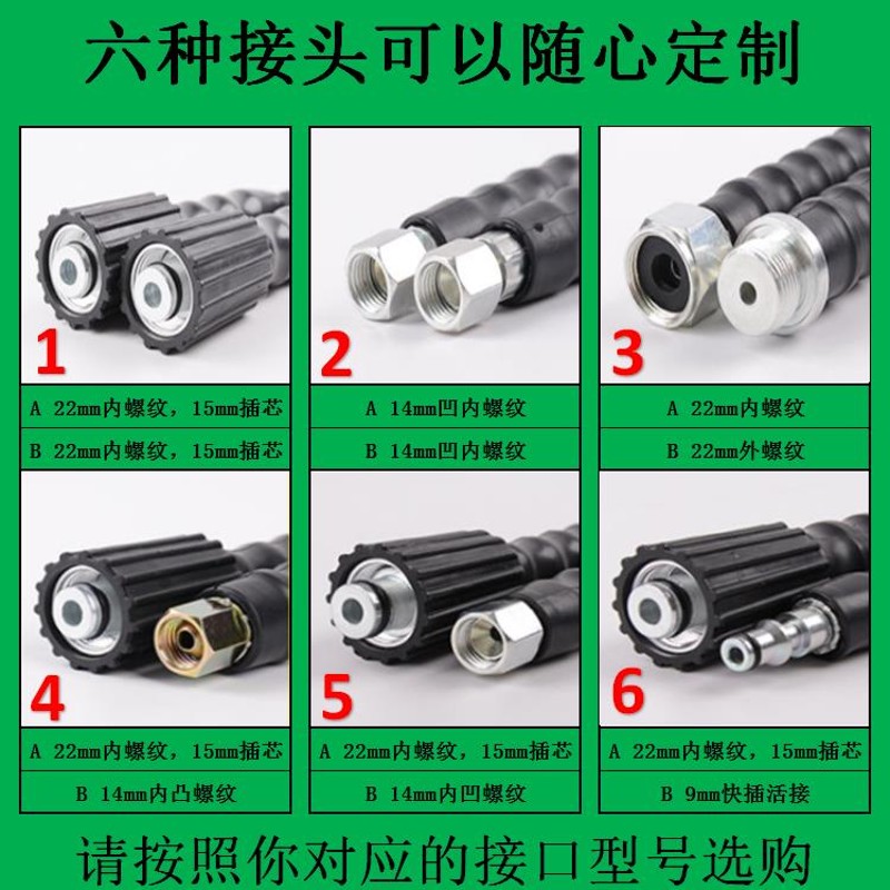 适用于各种55型58型洗车机刷车器高压出水管 钢丝管清洗机管配件