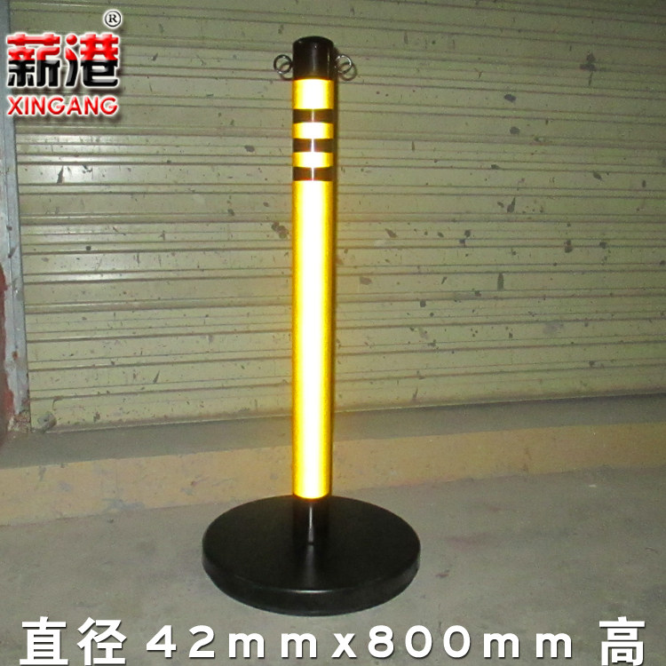 反光警示柱可挂链条围栏标志柱隔离护栏挂绳挂铁链移动式隔离柱
