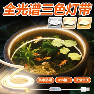 全光谱鱼缸灯带古法养鱼专业防水可遥控定时水草圆形陶瓷led灯条