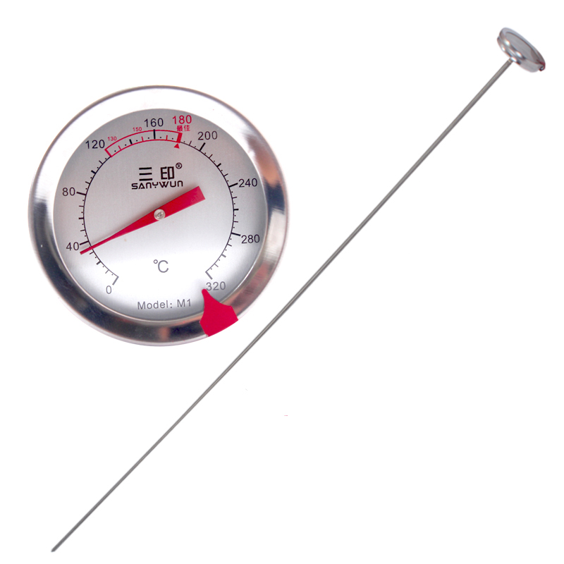 三印1米超长探针堆肥水温油温表食品温度计 中心工业高精度油温计
