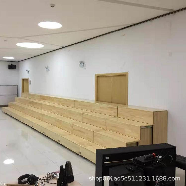三层实木可移动折叠合唱指挥台阶