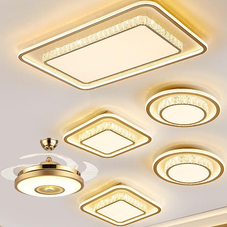 led晶水吸顶灯灯客厅简约现605代长方形卧室灯餐套厅灯具装