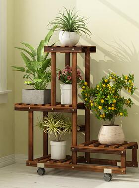 欧白色花架子多STM20181层室盆内客厅地阳台置物绿萝式实木落花架