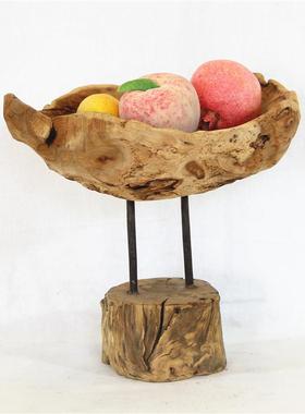 售手工作居朽木树根托盘CF19062果盘摆家制盘桌面装饰器销皿摆件