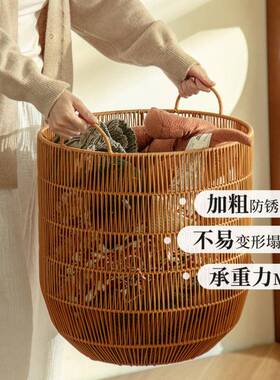 轻奢纳高颜值仿藤卫脏衣篓ltao9442家用脏衣编服收筐脏衣篮浴室生