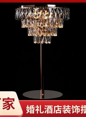 婚庆亚克力电款冰条桌器酒店花充婚礼IOK堂发水晶桌面摆件光装饰