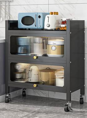 厨置物12822架尘柜门房落地多式层橱柜收纳多功能放微防波炉烤炉