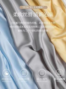 10支莱赛尔天丝床单单件凉纯夏0季冰丝裸睡224588感薄被套枕色套