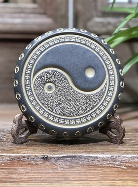 仿古做旧中式复古石鼓茶壶承烧泡茶炉隔热底座家居装饰茶室庭院摆