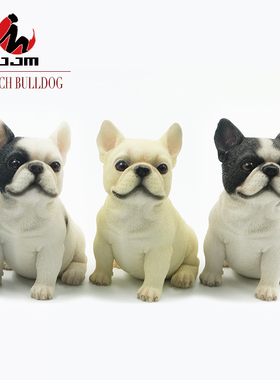 吉佳美YFA新款斗牛犬坐姿小法斗车内摆件法牛仿真动物狗模型