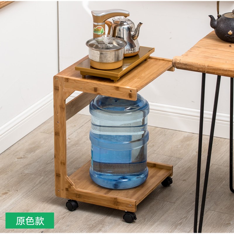 楠竹茶水台边柜茶几饮水机水桶架子功夫茶桌实木移动茶车茶叶置物