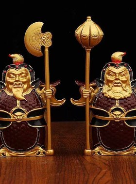 高档创意哼哈二将门神中式摆件客厅电视柜酒柜办公室家居装饰礼品