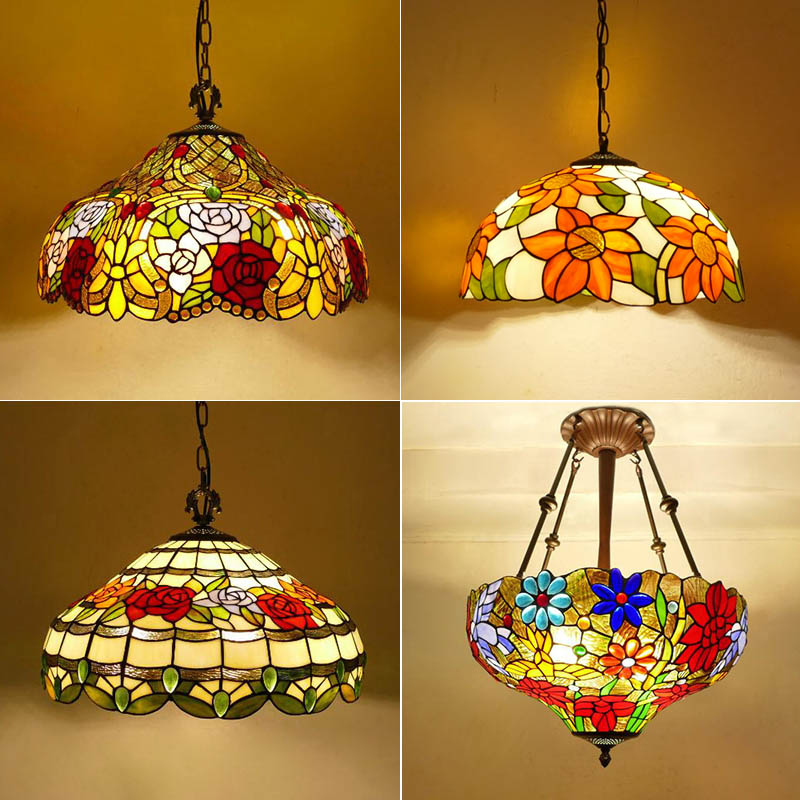 蒂凡尼灯饰灯具客厅餐厅灯卧室酒吧阳台门厅过道玄玻璃促销吊灯
