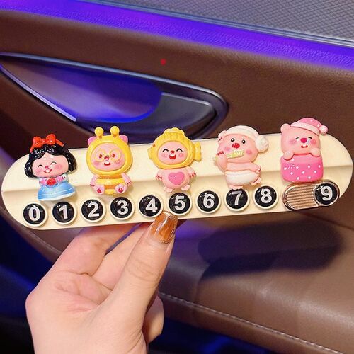 可爱海狸loppy车饰 超火露比可爱车载临时停车电话牌挪车号码牌