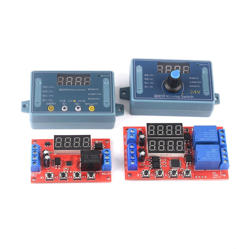 延时时间继电器模块5VV2V定时可编程光耦隔离脉冲循环断电触发