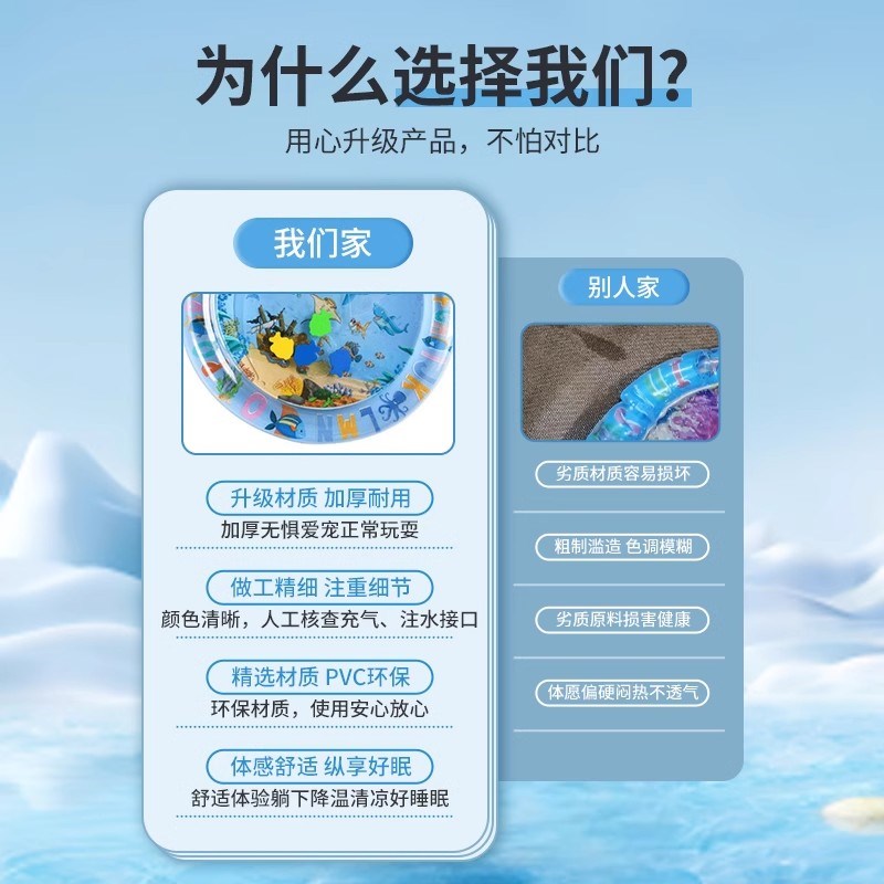 宠物注水冰垫夏日宠物窝猫窝犬窝大尺寸冰窝趣味降暑纳凉冰垫三