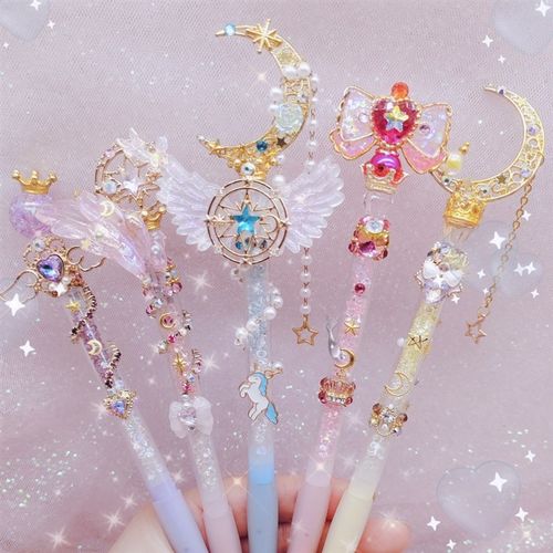 自动铅笔幼儿园小学生中性笔活动铅笔水晶魔法杖仙女棒文具送笔芯