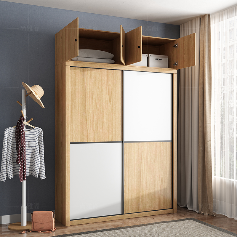 拉门衣柜小户型衣柜简易组装结实耐用卧室家用简约现代衣橱