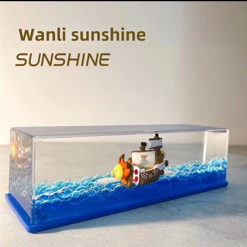 新款 海贼万里阳光号游轮流体漂流瓶桌面摆件桑尼号泰坦尼克号情