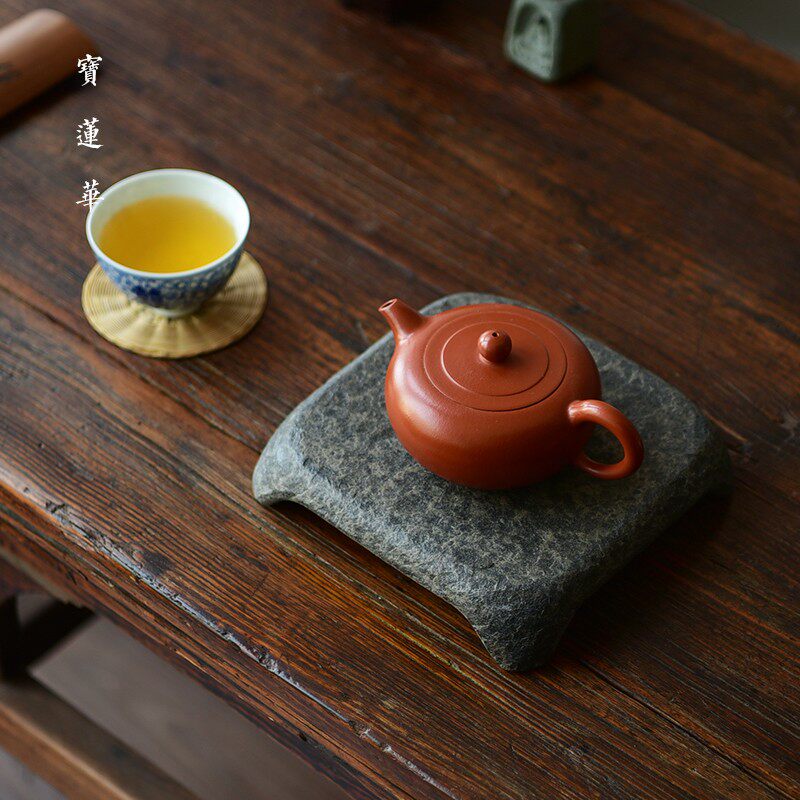 拙几乌金石方托 干泡茶盘养壶托石茶台茶托杯托 石壶托壶承石托盘 - 实物图