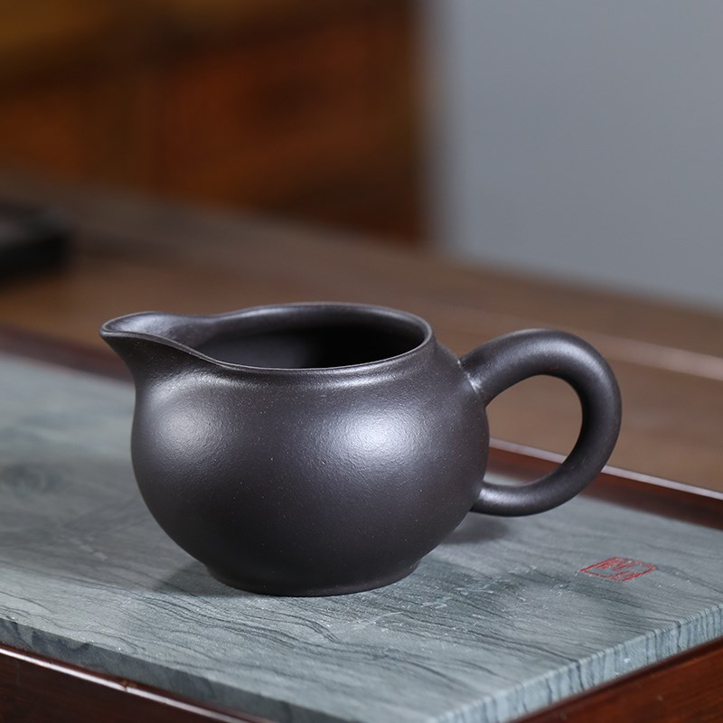 宜兴原矿紫砂公道杯黑泥分茶杯装茶器功道杯功夫茶具公杯茶漏套装