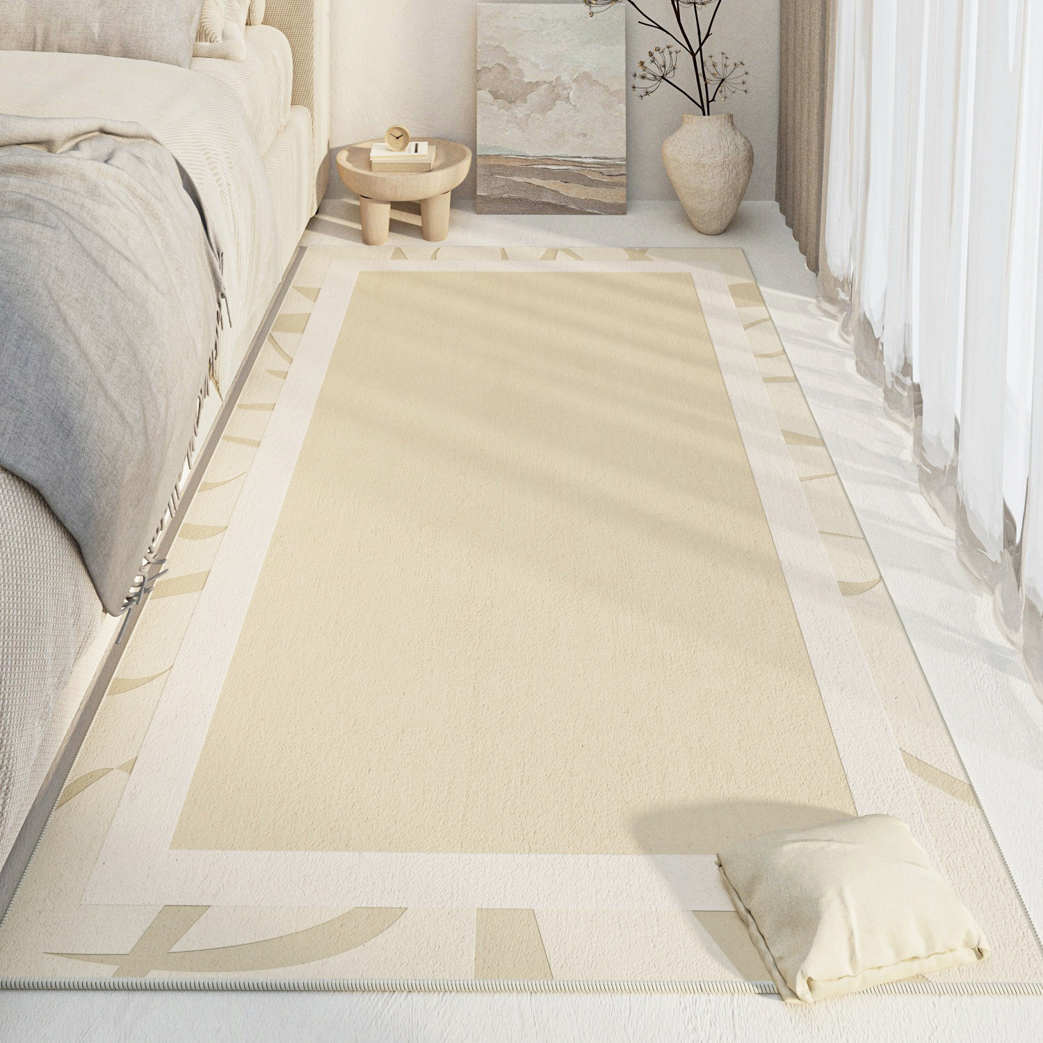 奶油风地毯床边地毯主卧地垫加厚卧室床头地板垫床前房间客厅地毯,居家布艺,床边毯,淘宝优惠券,粉丝福利购,淘宝优惠卷