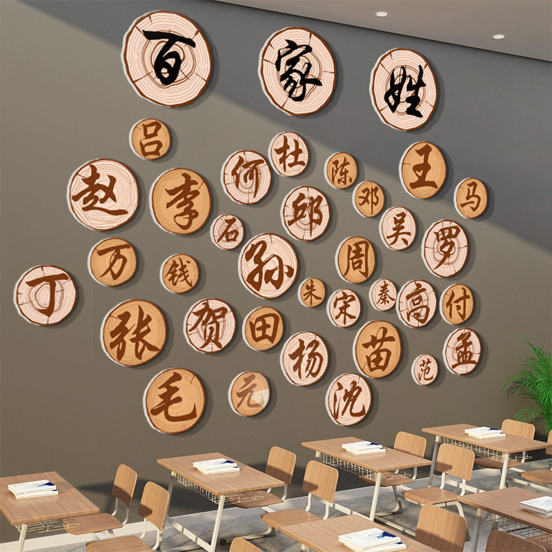 百家姓氏环创班级布置教室装饰幼儿园主题成品黑板报文化墙面贴纸,家居饰品,文化墙贴,淘宝优惠券,粉丝福利购,淘宝优惠卷