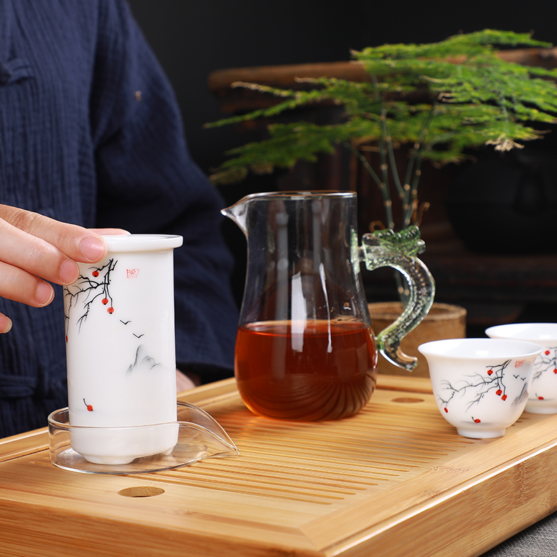 加厚耐高温玻璃茶壶耐热陶瓷过滤内胆手绘红茶冲泡器套装功夫茶具