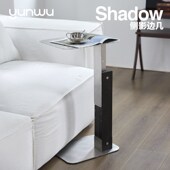 阿崔造屋侧影升降边几胡桃木橡木小桌子沙发不锈钢角几咖啡店