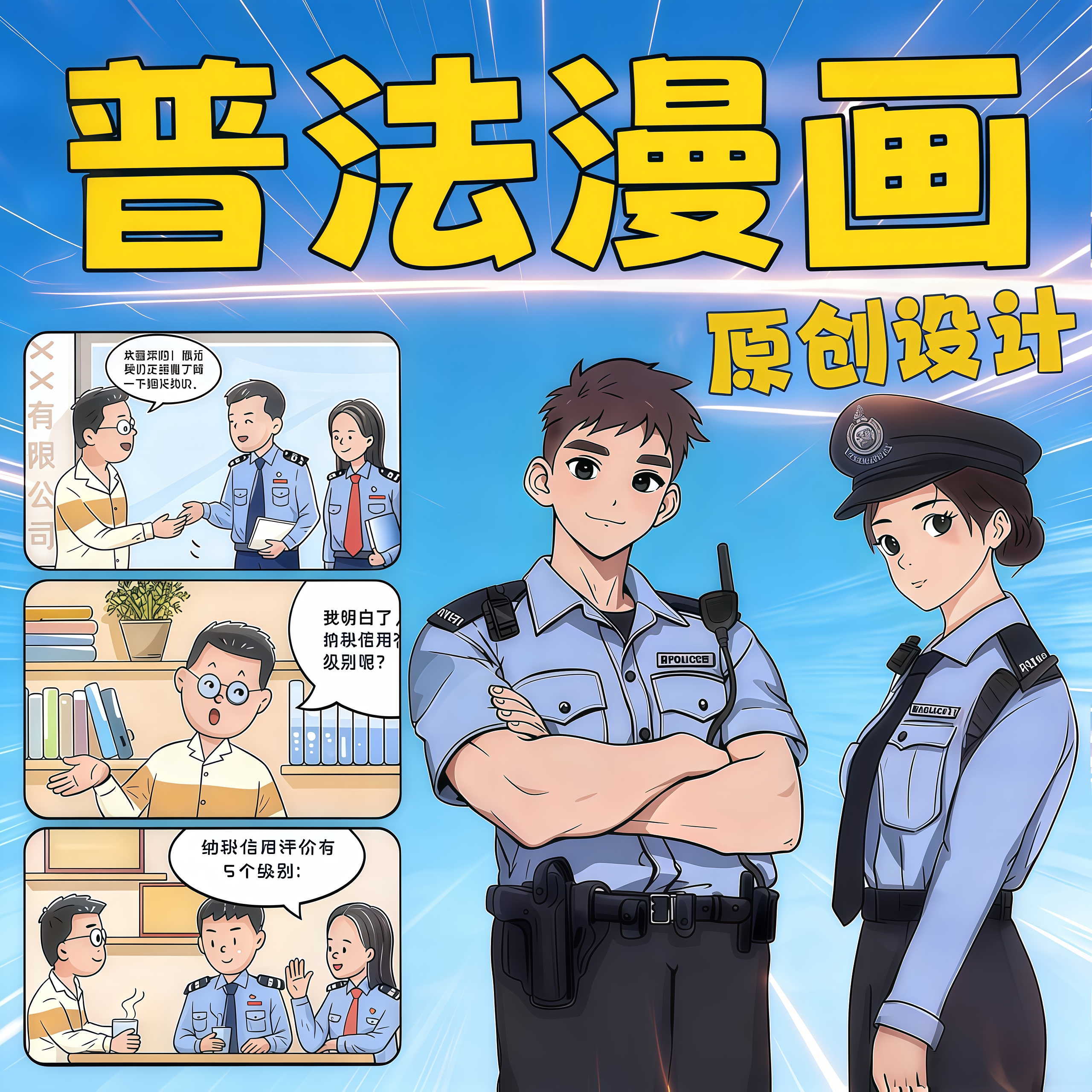 漫画代画法治科普漫画设计公众号长图条漫四格漫画连环画绘图定制