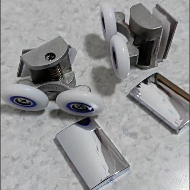 浴室淋浴房滑轮轨道圆弧形玻璃门移门滚轮轮子老式五金配件全