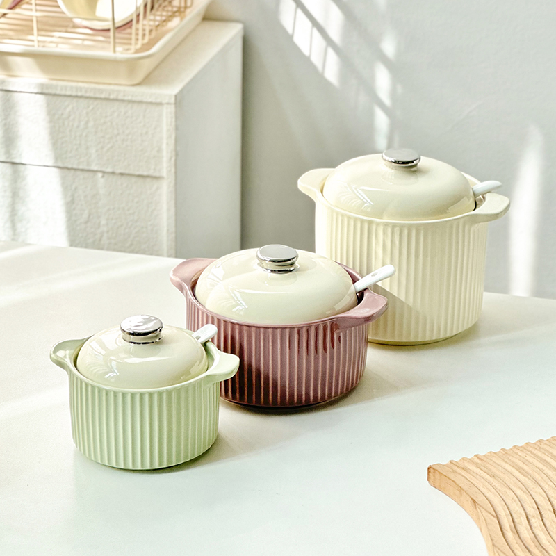 陶瓷猪油罐耐高温耳大容量辣椒油调味罐盐罐油泼辣子装荤油罐子