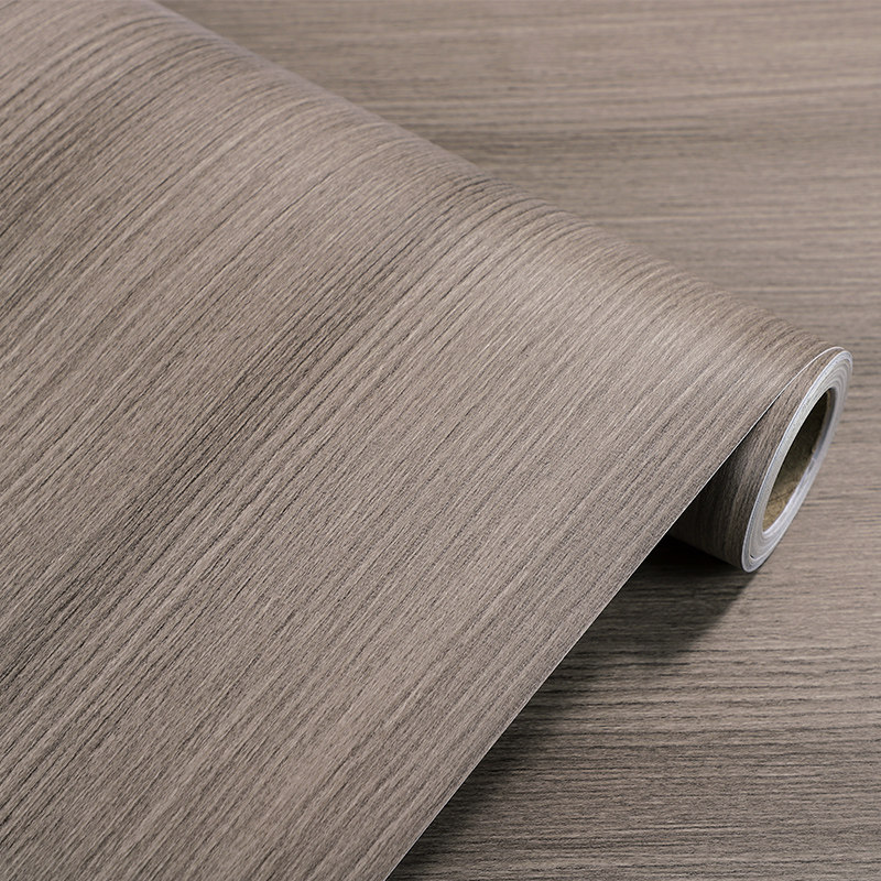 加厚灰色科技木纹家具翻新贴膜改色墙纸自粘衣柜贴纸木门贴皮柜子