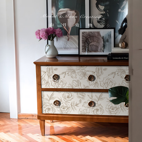 翻新墙纸壁纸贴纸卧室pvc墙贴复古贴纸衣柜翻新贴自粘防水防油