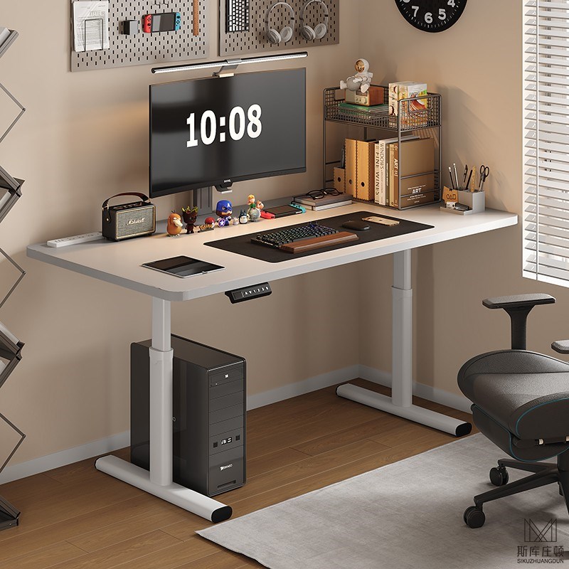 智能电脑桌家用台式电动升降桌客厅可升降腿书桌简约工作台办公桌