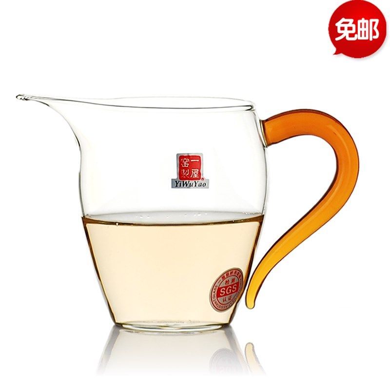 一屋窑耐热玻璃茶具大茶海带把手公道杯分茶器公杯蜂鸟杯子250ML