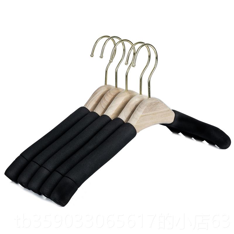 正品加店粗无痕香樟衣木海绵衣架成人服装衣挂家用木质防衣架裤架