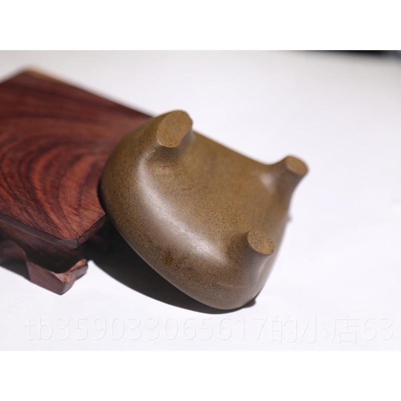 正品歙砚小楷砚台三子足砚掌中 黄鱼老坑小巧把玩宝书法专用老坑