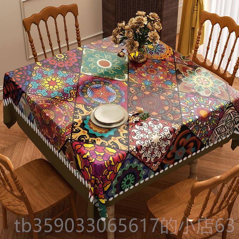 正品正方形台布奢高级桌布免洗感p防油轻防水复古法式vc茶几餐桌