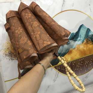 正品 包晴邮日系雨两用小花伞二折竹柄加大面防风抗伞U折V弯钩叠伞