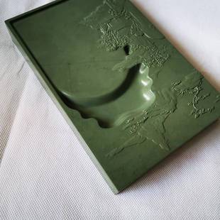 正品砚台松花砚砚堂8寸精品老坑水实原石文房四御宝书法磨墨好用