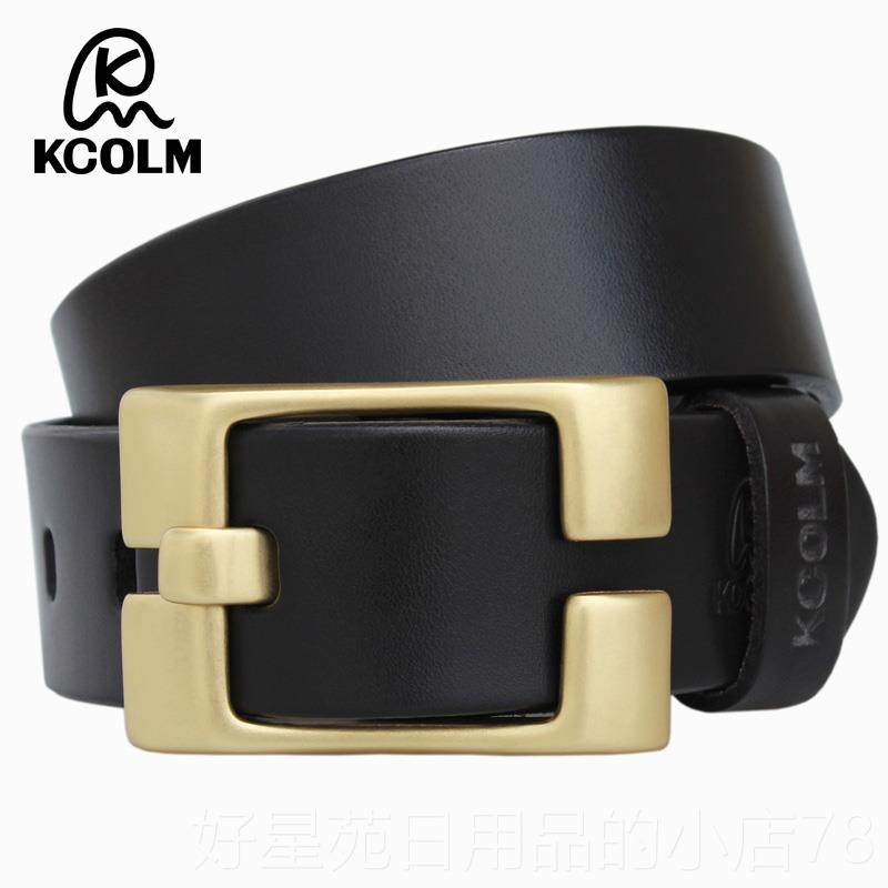 高档层男一层进口纯头牛皮纯铜 针扣皮带 宽真皮腰带士胖加长大码