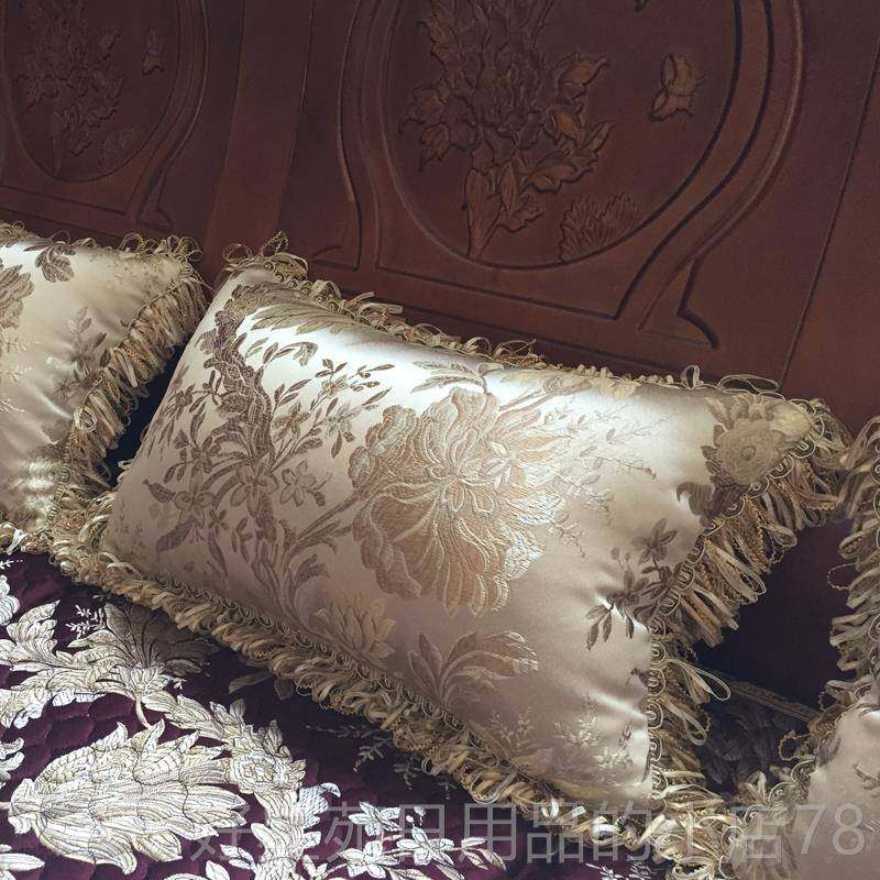高档欧式抱刺枕客厅沙发靠垫奢华腰绣靠枕含芯汽车枕床靠头背大号