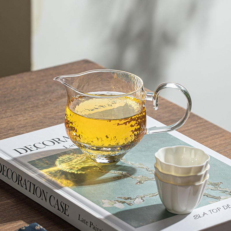 素禾星空水晶玻璃公道杯公杯透明带把分茶杯高档茶具分茶器不烫手